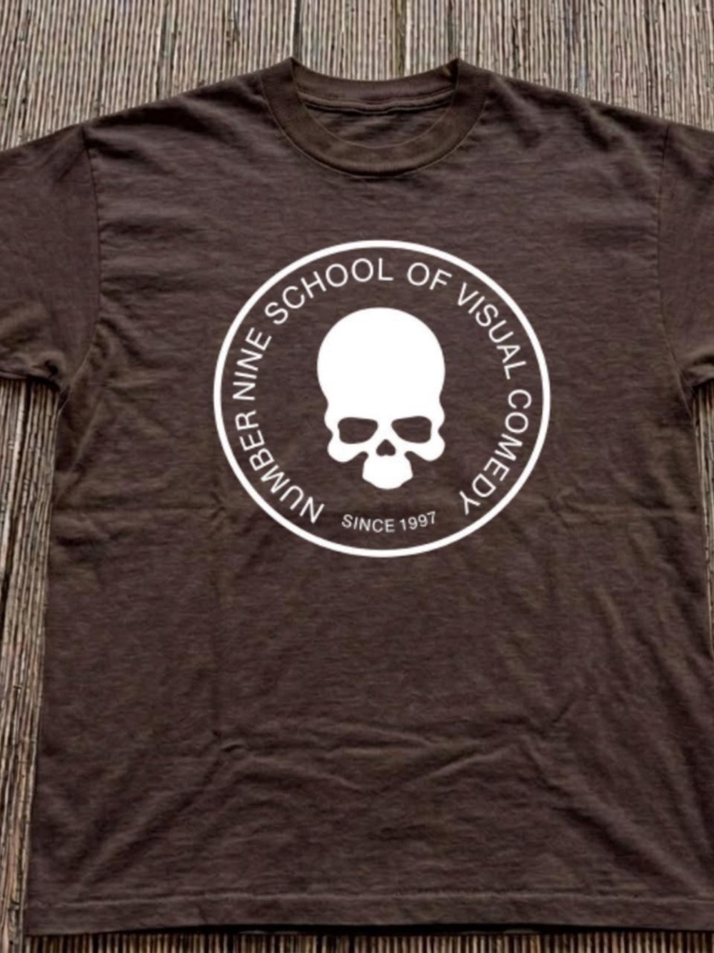 Gildan Brown Short Sleeve Tee with White Skull Emblem